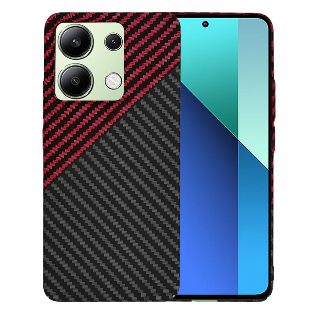 Fodral för Xiaomi Redmi Note 13 4G, Techsuit, Carbonite FiberShell, Svart Röd