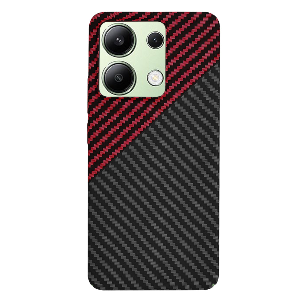 Fodral för Xiaomi Redmi Note 13 4G, Techsuit, Carbonite FiberShell, Svart Röd