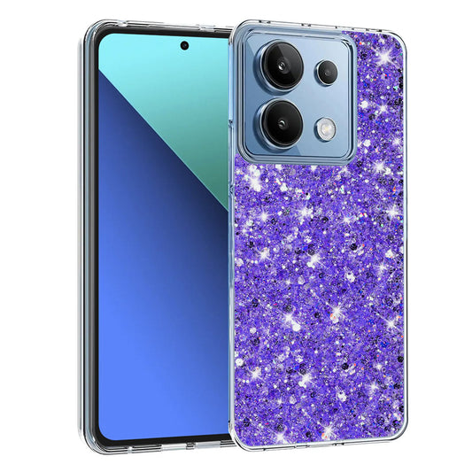 Fodral för Xiaomi Redmi Note 13 4G, Techsuit, Glittrande Glitter, Lila