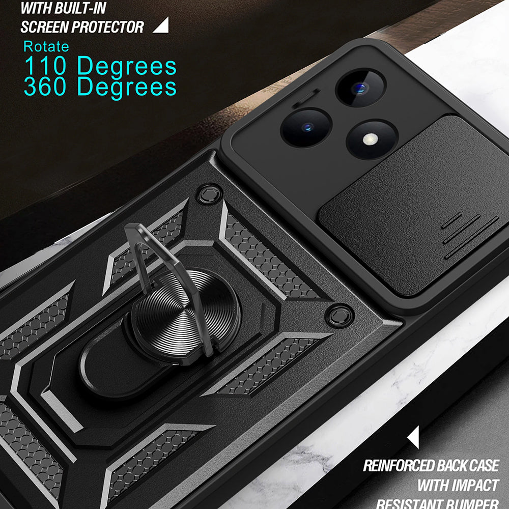 Fodral för Xiaomi Redmi Note 13 5G, Techsuit, CamShield, Svart