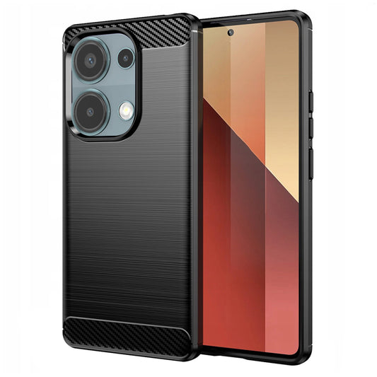 Fodral för Xiaomi Redmi Note 13 Pro 4G / Poco M6 Pro 4G, Techsuit, Kolfiber, Svart