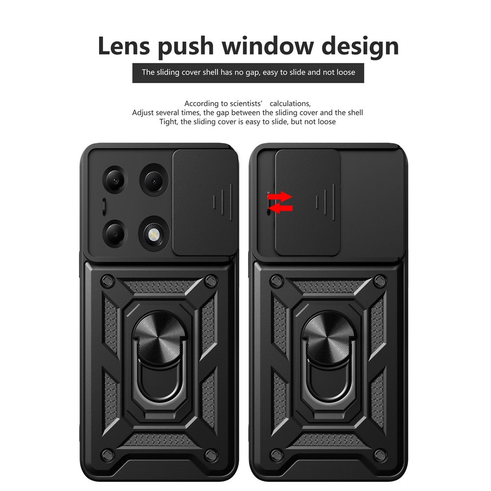 Fodral för Xiaomi Redmi Note 13 Pro 4G / Poco M6 Pro 4G, Techsuit, CamShield, Svart