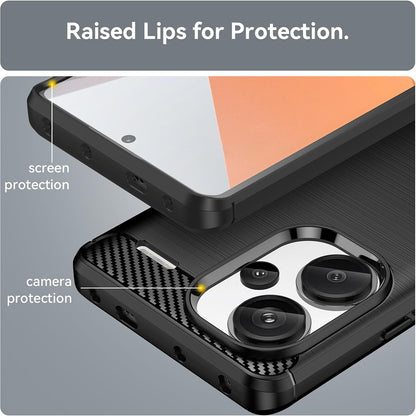 Fodral för Xiaomi Redmi Note 13 Pro+, Techsuit, Kolfiber, Svart