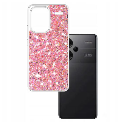 Fodral för Xiaomi Redmi Note 13 Pro+, Techsuit, Glittrande Glitter, Rosa