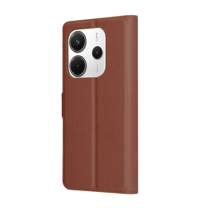 Fodral för Xiaomi Redmi Note 14 4G (Regional), Techsuit, Läderfolio, Brun
