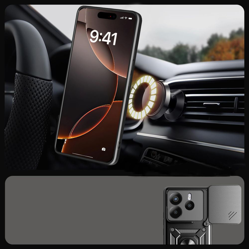 Fodral för Xiaomi Redmi Note 14 4G (Standard), Techsuit, CamShield, Svart