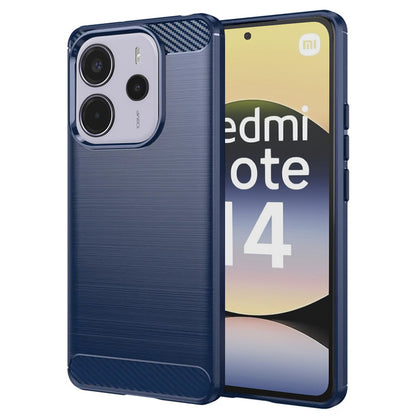 Fodral för Xiaomi Redmi Note 14 4G (Standard), Techsuit, Kolfiber, Blå