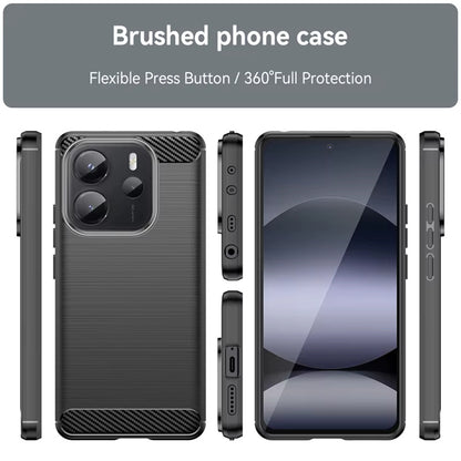 Fodral för Xiaomi Redmi Note 14 4G (Standard), Techsuit, Kolfiber, Blå