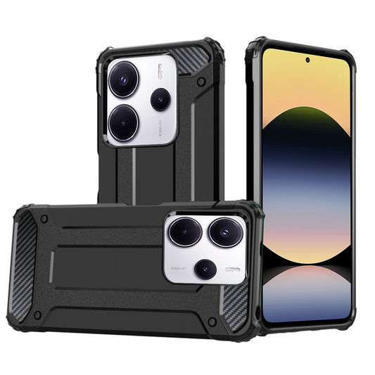 Fodral för Xiaomi Redmi Note 14 4G (Standard), Techsuit, Hybrid Armor, Svart