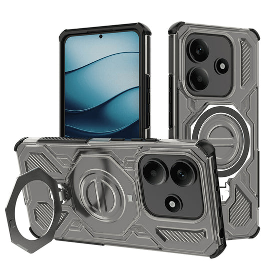 Fodral för Xiaomi Redmi Note 14 5G, Techsuit, Carbon Shield Pro, Rökfärgad