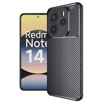 Fodral för Xiaomi Redmi Note 14 5G, Techsuit, CarbonFiber, Svart