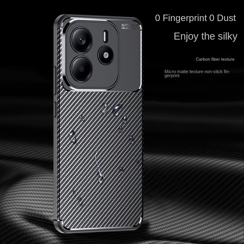 Fodral för Xiaomi Redmi Note 14 5G, Techsuit, CarbonFiber, Svart