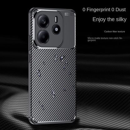 Fodral för Xiaomi Redmi Note 14 5G, Techsuit, CarbonFiber, Svart