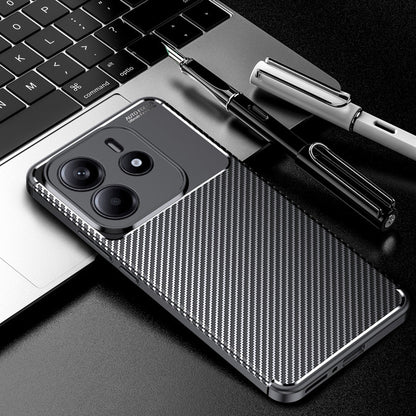 Fodral för Xiaomi Redmi Note 14 5G, Techsuit, CarbonFiber, Svart