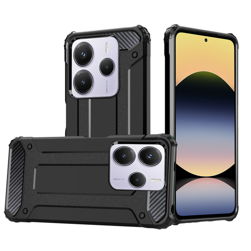 Fodral för Xiaomi Redmi Note 14 5G, Techsuit, Hybrid Armor, Svart