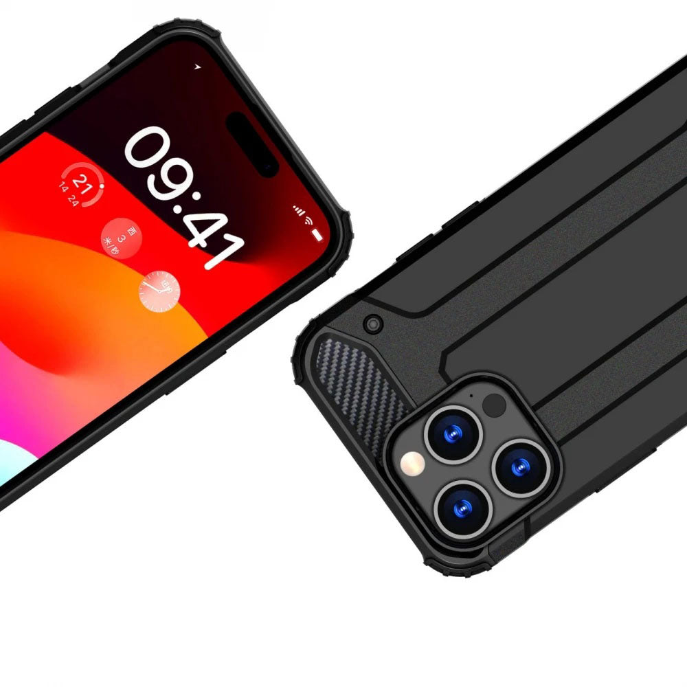 Fodral för Xiaomi Redmi Note 14 5G, Techsuit, Hybrid Armor, Svart