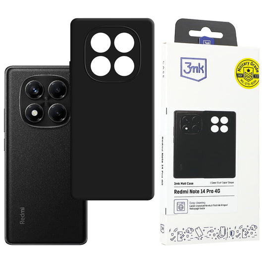 Fodral för Xiaomi Redmi Note 14 Pro 4G, 3MK, Matt svart