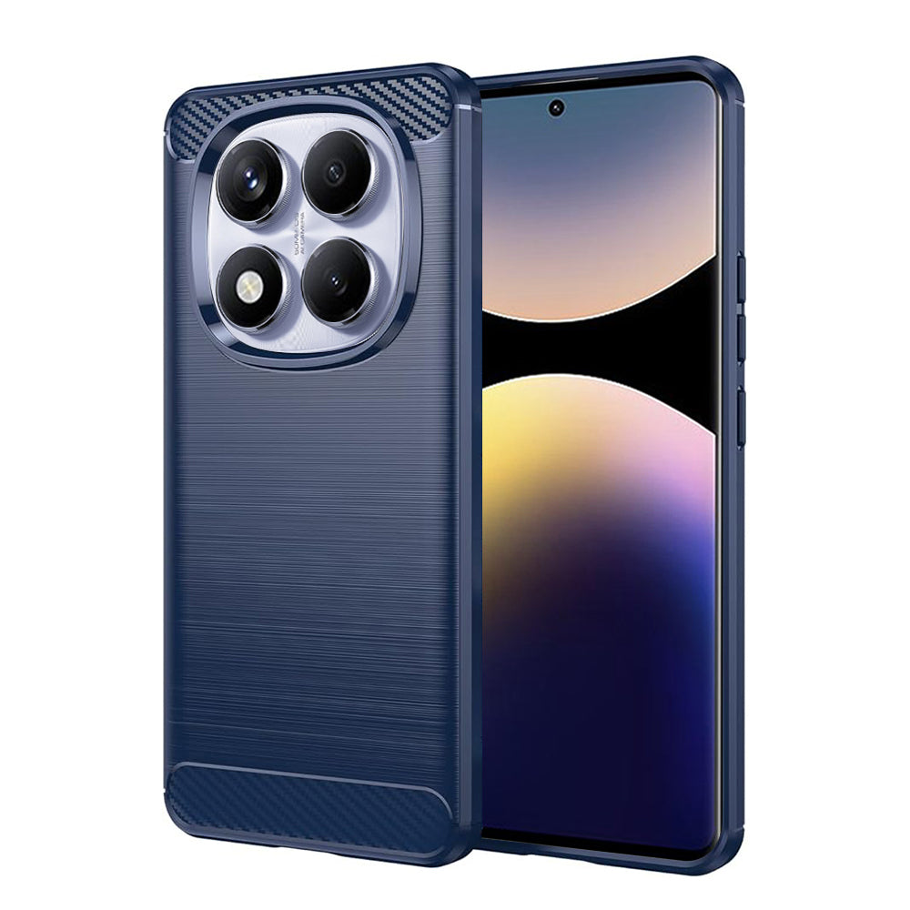 Fodral för Xiaomi Redmi Note 14 Pro 4G, Techsuit, Kolfiber, Blå