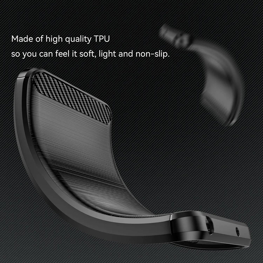 Fodral för Xiaomi Redmi Note 14 Pro 4G, Techsuit, Kolfiber, Svart