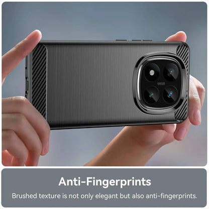 Fodral för Xiaomi Redmi Note 14 Pro 4G, Techsuit, Kolfiber, Svart
