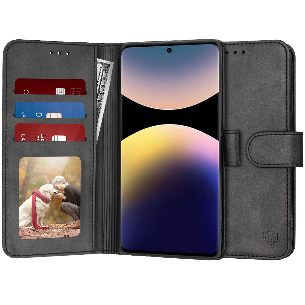 Fodral för Xiaomi Redmi Note 14 Pro 4G, Techsuit, Diary Book, Svart