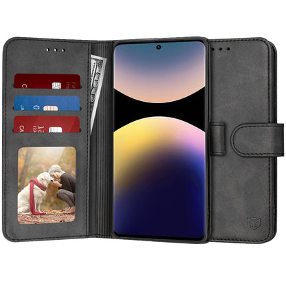 Fodral för Xiaomi Redmi Note 14 Pro 4G, Techsuit, Diary Book, Svart