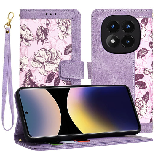Fodral för Xiaomi Redmi Note 14 Pro 4G, Techsuit, FlipCraft, Lila