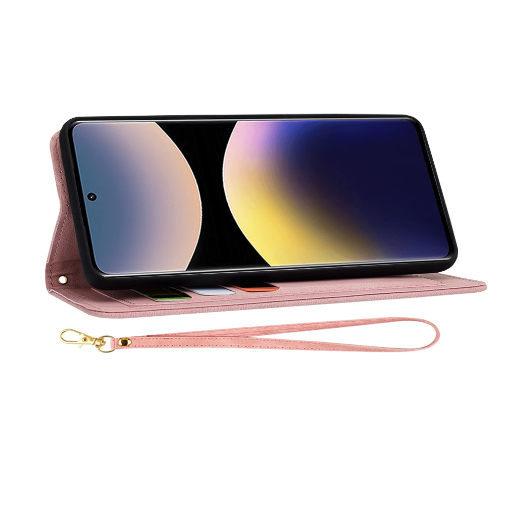 Fodral för Xiaomi Redmi Note 14 Pro 4G, Techsuit, FlipCraft, Rosa