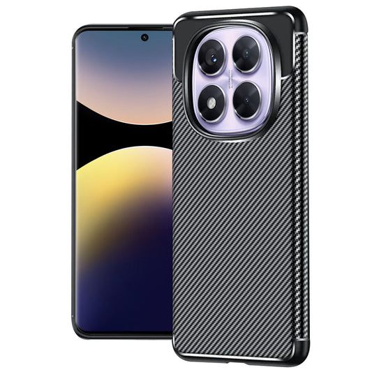 Fodral för Xiaomi Redmi Note 14 Pro+ 5G / Note 14 Pro 5G / Poco X7, Techsuit, CarbonFiber, Svart