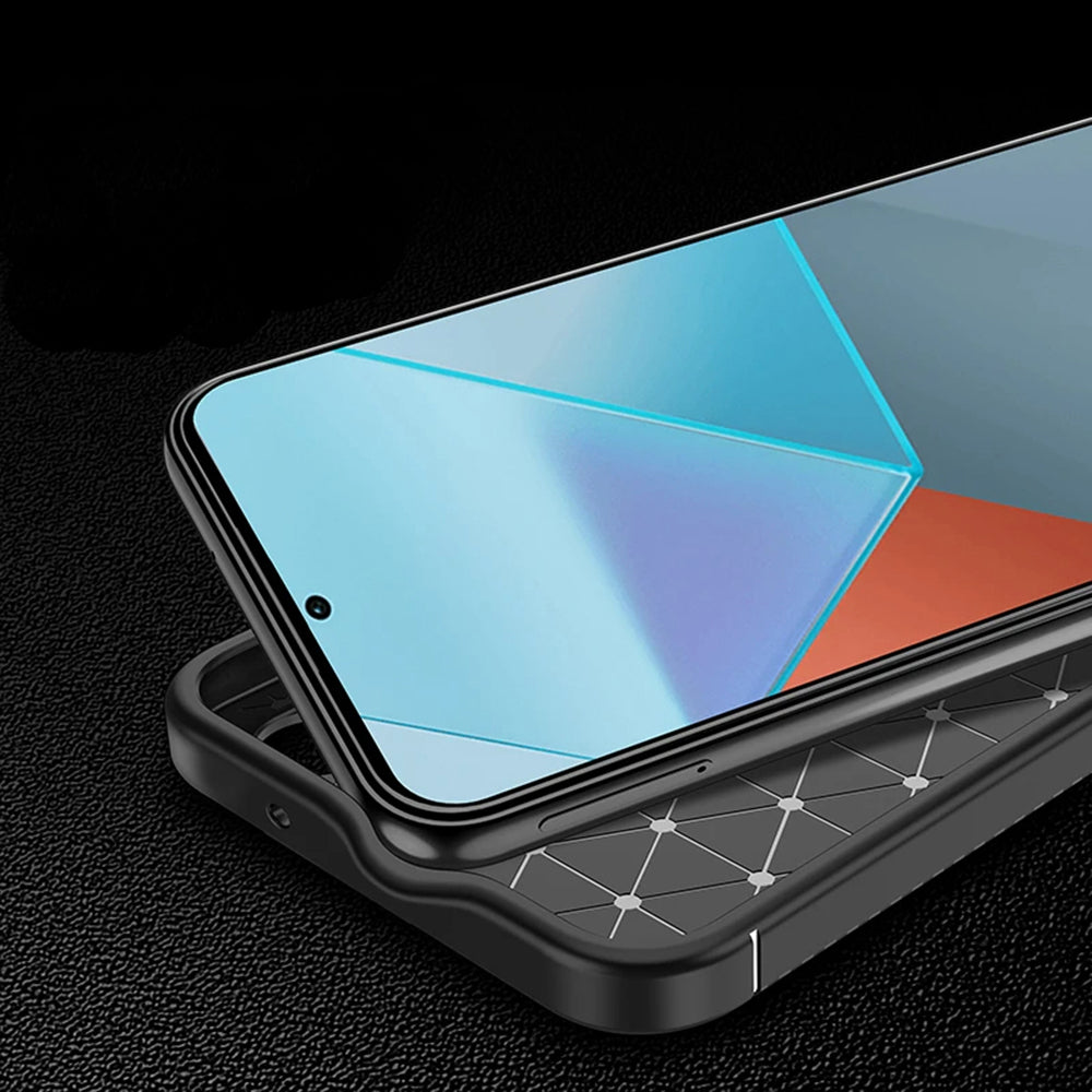 Fodral för Xiaomi Redmi Note 14 Pro+ 5G / Note 14 Pro 5G / Poco X7, Techsuit, CarbonFiber, Svart