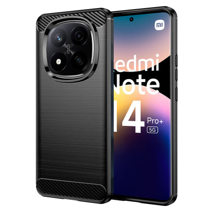 Fodral för Xiaomi Redmi Note 14 Pro+ 5G, Techsuit, Kolfiber, Svart