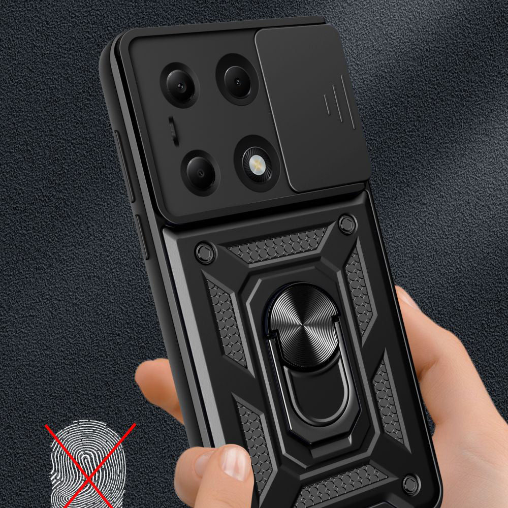 Fodral för Xiaomi Redmi Note 14S / Note 13 Pro 4G / Poco M6 Pro 4G, Techsuit, CamShield, Svart