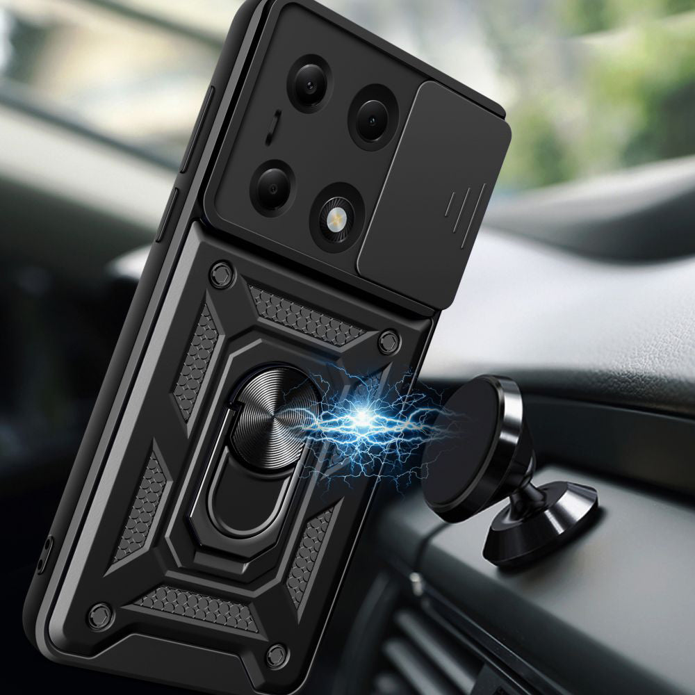 Fodral för Xiaomi Redmi Note 14S / Note 13 Pro 4G / Poco M6 Pro 4G, Techsuit, CamShield, Svart