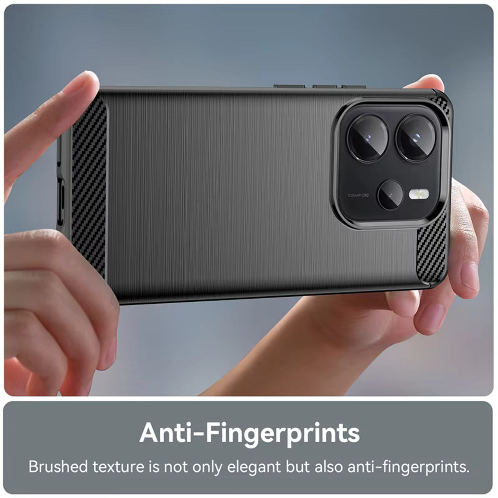 Fodral för Xiaomi Redmi Note 14S, Techsuit, Kolfiber, Svart