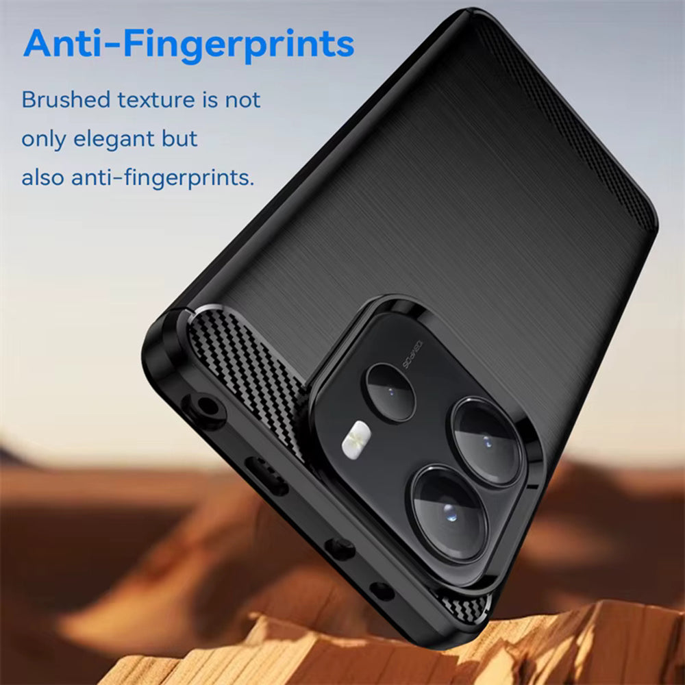 Fodral för Xiaomi Redmi Note 14S, Techsuit, Kolfiber, Svart