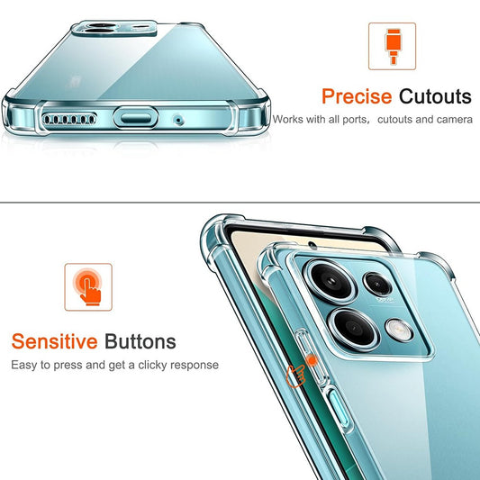 Fodral för Xiaomi Redmi Note 14S, Techsuit, Stötsäker Klar, Transparent