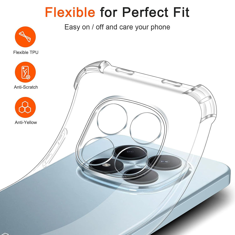 Skyddsfodral för Xiaomi Redmi Note 15 Pro 4G, Techsuit, Stötsäkert Klart, Transparent