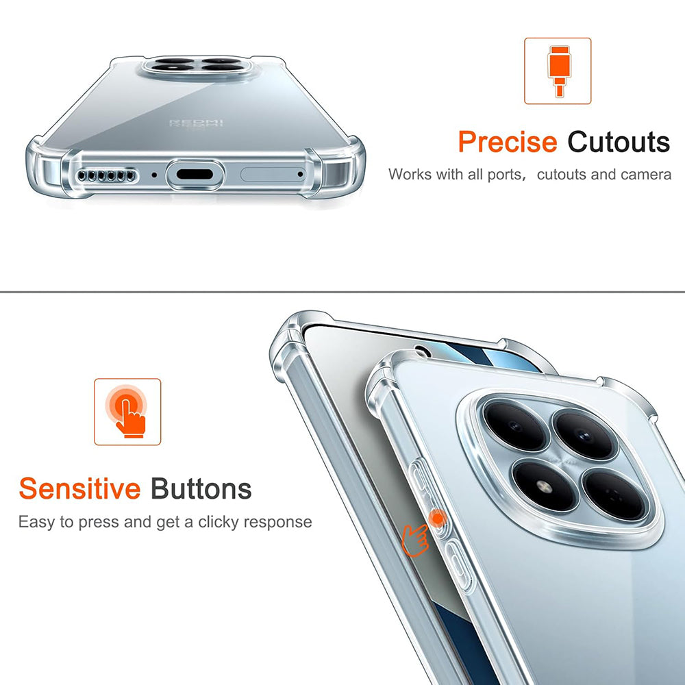 Skyddsfodral för Xiaomi Redmi Note 15 Pro 4G, Techsuit, Stötsäkert Klart, Transparent