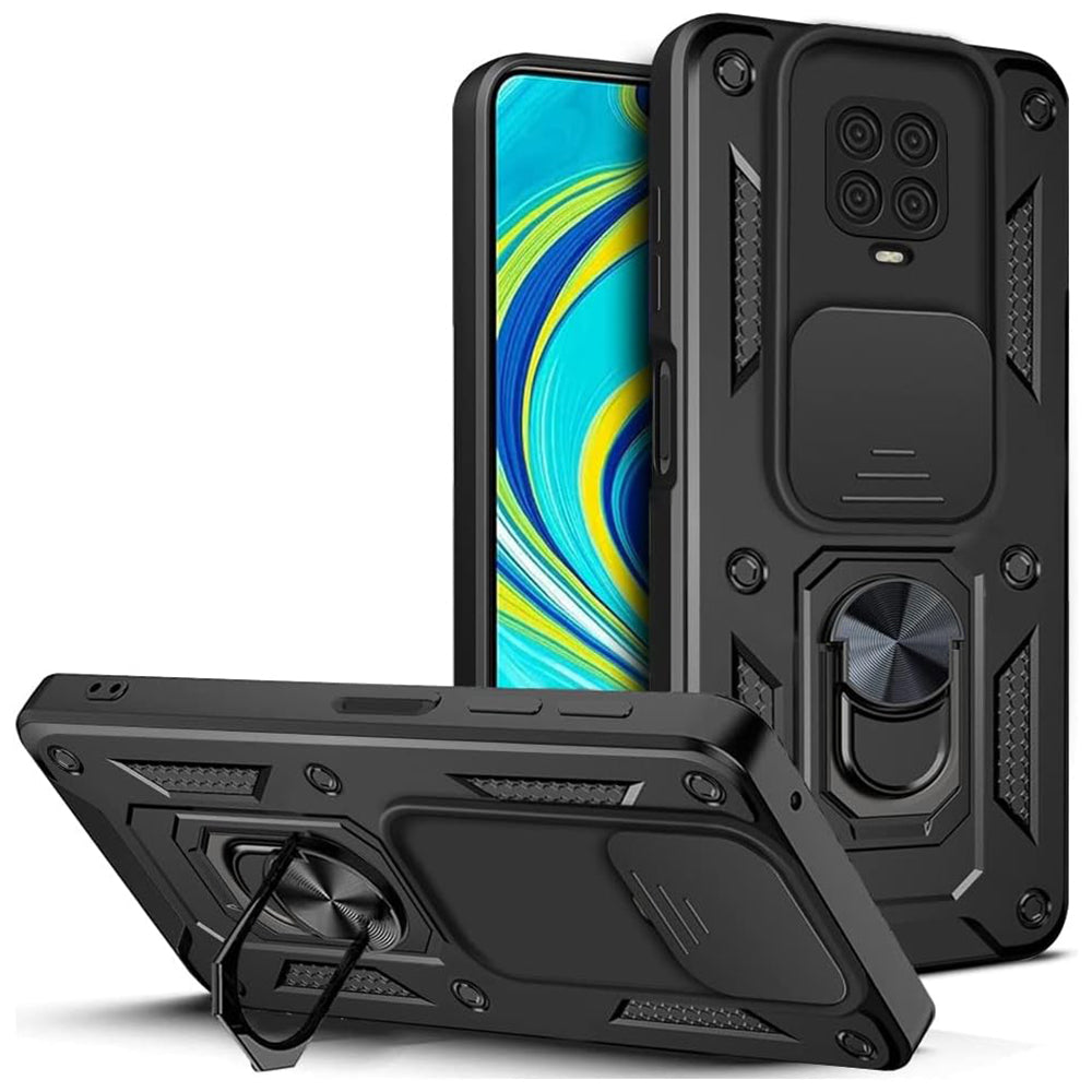 Fodral för Xiaomi Redmi Note 9S / Note 9 Pro / Note 9 Pro Max, Techsuit, CamShield, Svart