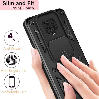 Fodral för Xiaomi Redmi Note 9S / Note 9 Pro / Note 9 Pro Max, Techsuit, CamShield, Svart