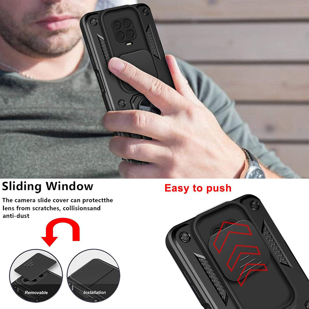 Fodral för Xiaomi Redmi Note 9S / Note 9 Pro / Note 9 Pro Max, Techsuit, CamShield, Svart