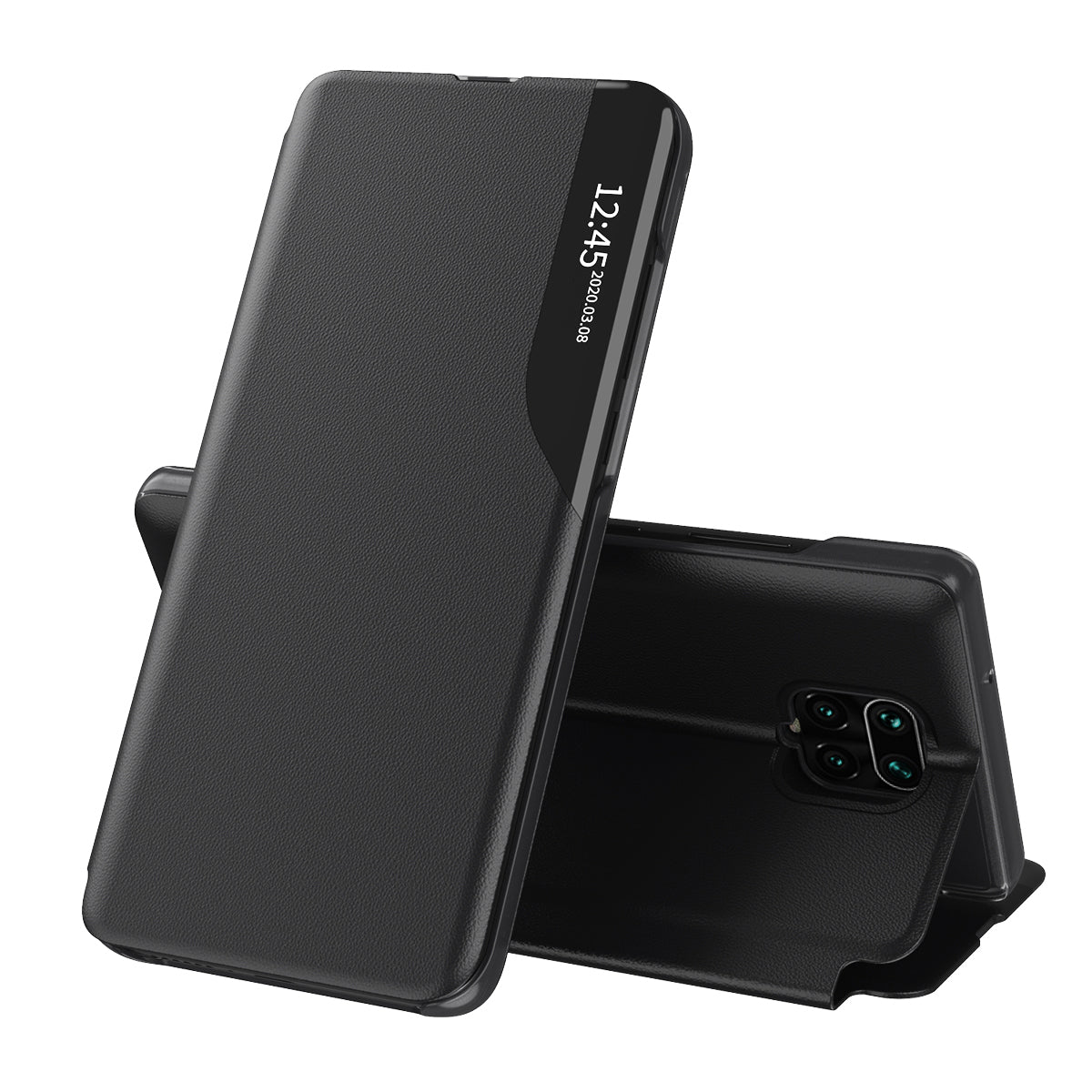 Fodral för Xiaomi Redmi Note 9S / Note 9 Pro / Note 9 Pro Max, Techsuit, eFold, Svart