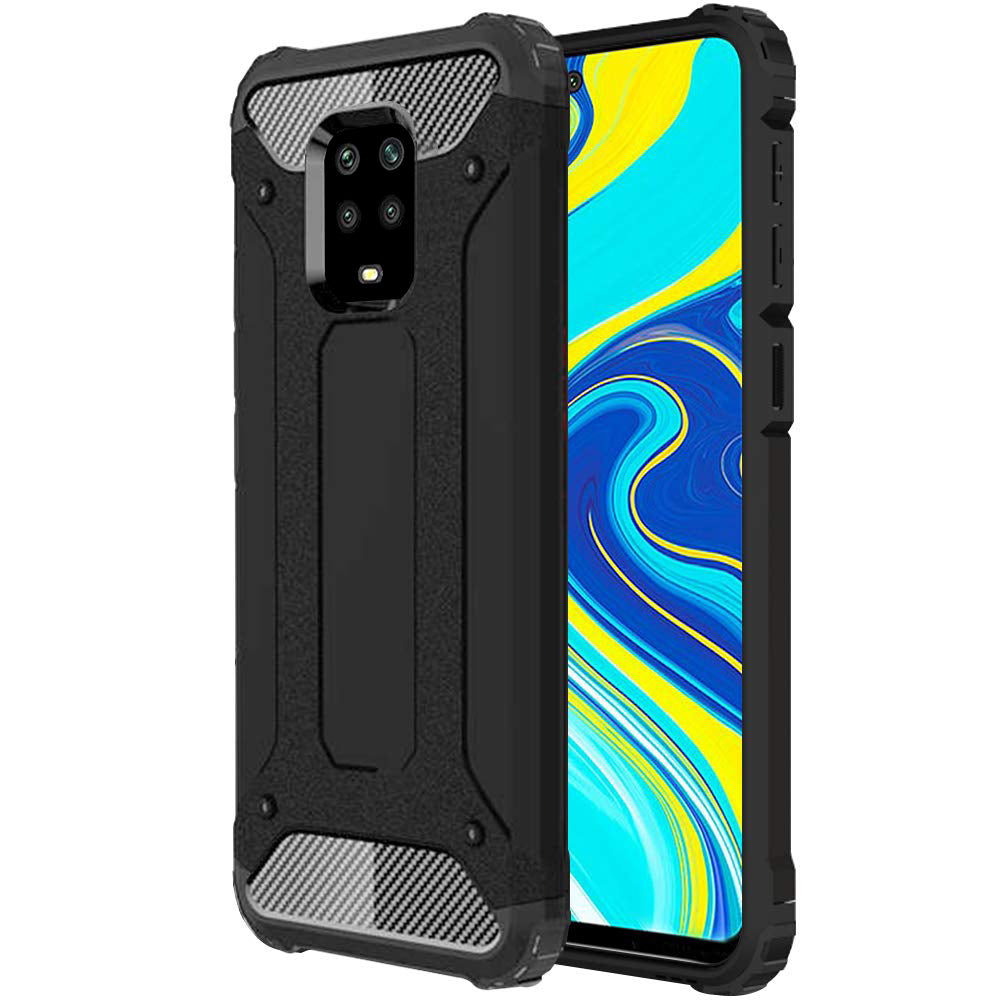 Fodral för Xiaomi Redmi Note 9S / Note 9 Pro / Note 9 Pro Max, Techsuit, Hybrid Armor, Svart