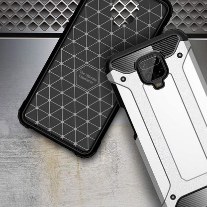 Fodral för Xiaomi Redmi Note 9S / Note 9 Pro / Note 9 Pro Max, Techsuit, Hybrid Armor, Svart
