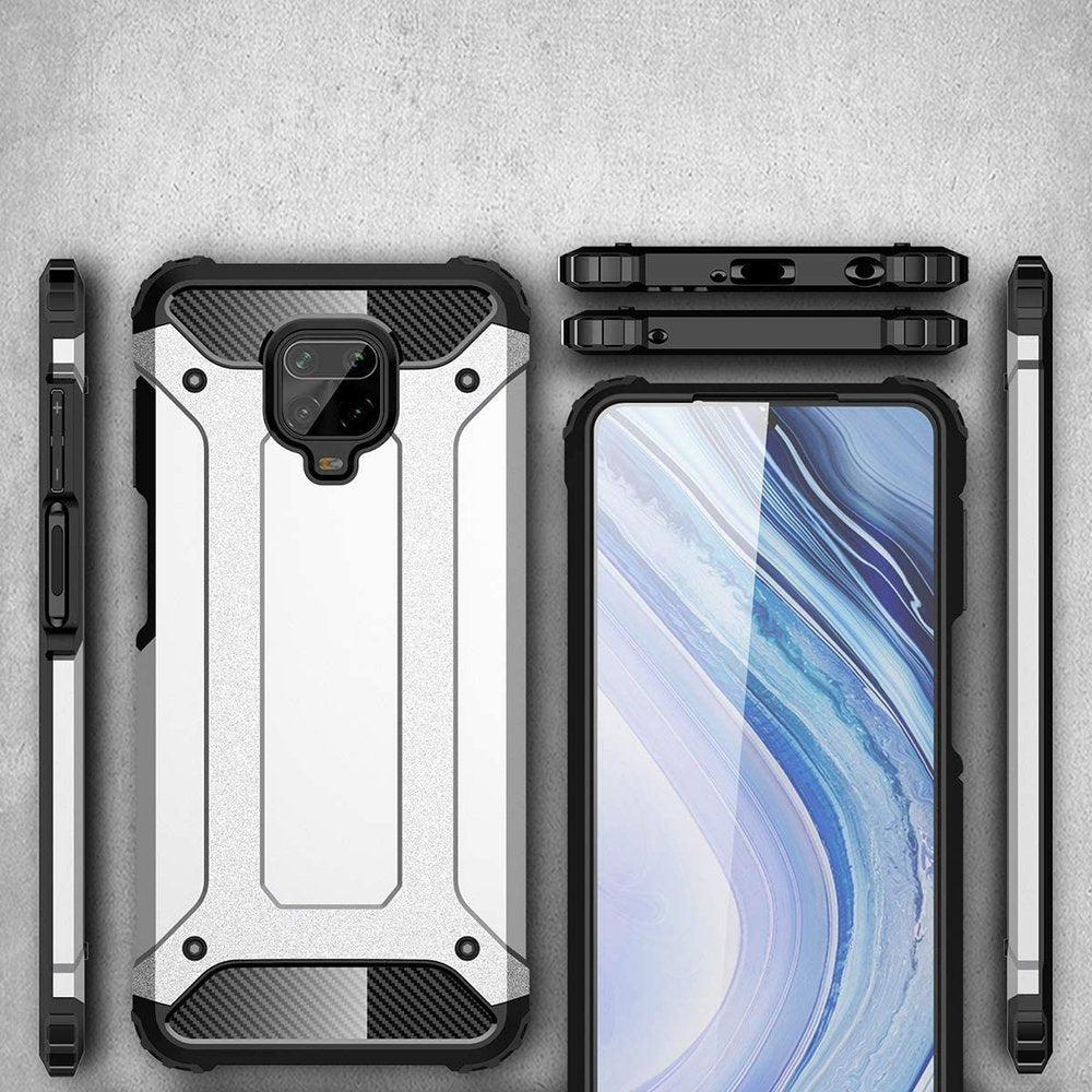 Fodral för Xiaomi Redmi Note 9S / Note 9 Pro / Note 9 Pro Max, Techsuit, Hybrid Armor, Svart