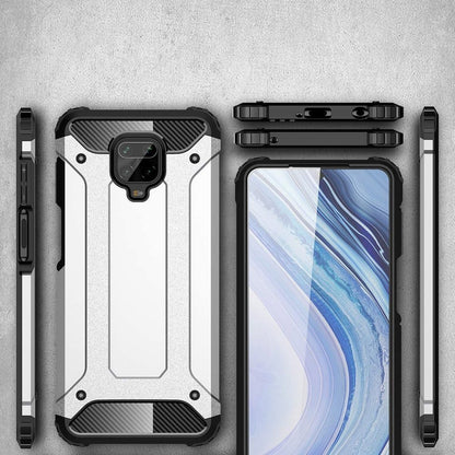 Fodral för Xiaomi Redmi Note 9S / Note 9 Pro / Note 9 Pro Max, Techsuit, Hybrid Armor, Svart
