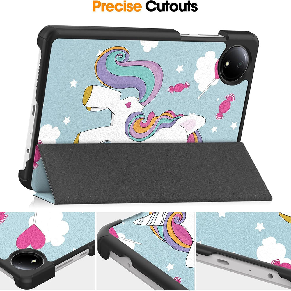 Fodral för Xiaomi Redmi Pad SE 8.7, Techsuit, FoldPro Unicorn, Flerfärgad