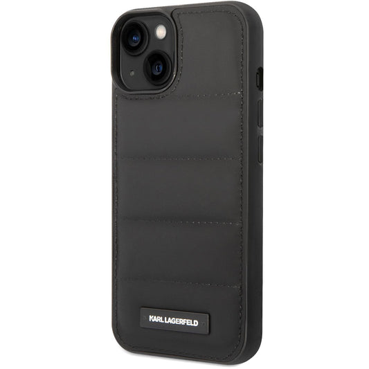 Fodral för Apple iPhone 14 Plus, Karl Lagerfeld, Quilted Puffy Metal Logo, Svart