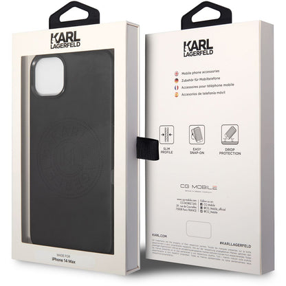 Fodral för Apple iPhone 14 Plus, Karl Lagerfeld, Perforated Logo, Svart