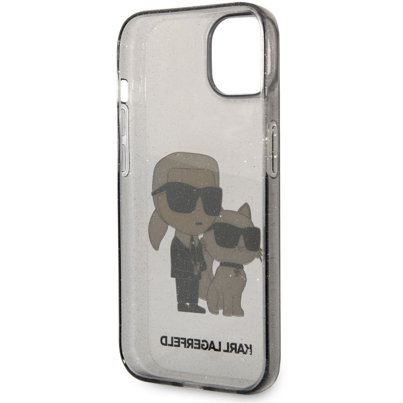 Fodral för Apple iPhone 14 Plus, Karl Lagerfeld, IML Glitter Karl and Choupette NFT, Svart